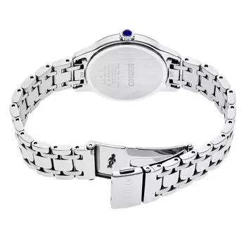 Женские часы из нержавеющей стали с бриллиантами и перламутровым циферблатом - SRZ537 Seiko