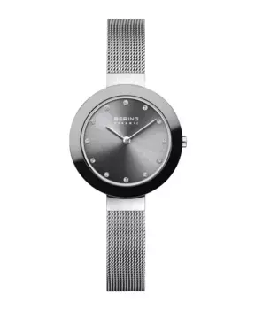 Женские часы керамический браслет 29 мм Milanese 11429-389 Bering, серый