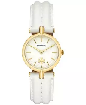Женские часы Kira с белым кожаным ремешком, 30 мм Tory Burch, белый