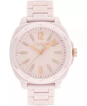 Женские часы Kitt Blush с керамическим браслетом, 38 мм COACH, розовый