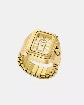 Женские часы-кольцо ES5343 из золотой стали Fossil, золотой