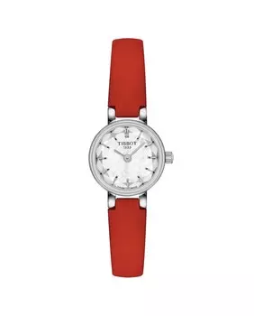 Женские часы коллекции Lovely из красной кожи Tissot, красный