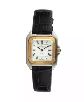 Женские часы, квадратный танк, 36 мм, черный кожаный ремешок Peugeot, зеленый