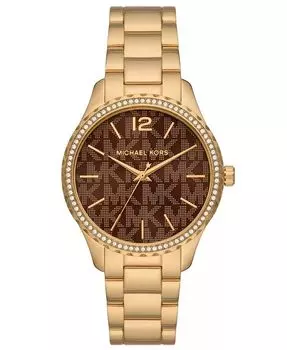 Женские часы Layton с золотистым браслетом из нержавеющей стали, 38 мм Michael Kors, желтый