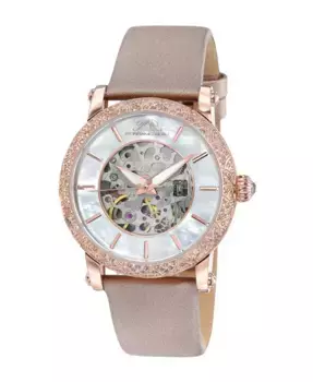 Женские часы Liza Automatic с кожаным ремешком, покрытым сатином, 691DLIL Porsamo Bleu, розовый