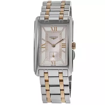 Женские часы Longines DolceVita Quartz с белым циферблатом и розовым золотом из стали L5.512.5.75.7