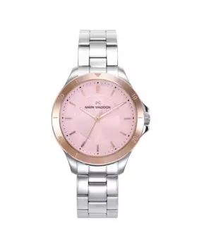 Женские часы Marais с двухцветным стальным корпусом и розовым Ip, со стальным браслетом Mark Maddox, серебряный