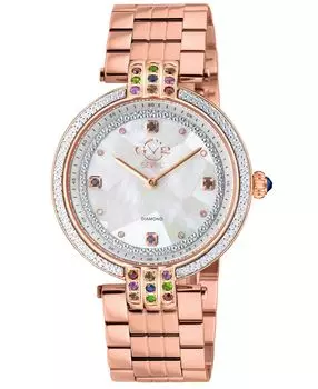 Женские часы Matera швейцарские кварцевые розовые из нержавеющей стали 35 мм GV2 by Gevril