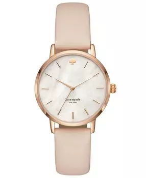 Женские часы Metro Vachetta с кожаным ремешком 34 мм KSW1403 kate spade new york, золотой