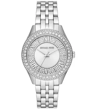 Женские часы Michael Kors Harlowe с тремя стрелками и браслетом из нержавеющей стали, серебро