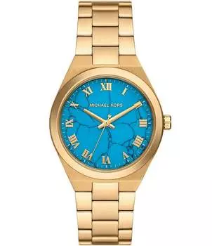 Женские часы Michael Kors Lennox с тремя стрелками и золотым браслетом из нержавеющей стали, золотой