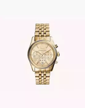 Женские часы Michael Kors Lexington с хронографом, из нержавеющей стали золотистого оттенка — ЗОЛОТО
