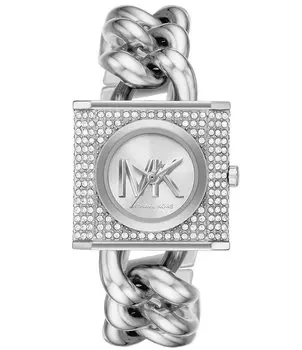 Женские часы Michael Kors MK с цепочкой и браслетом из нержавеющей стали с тремя стрелками, серебро