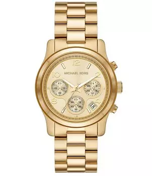 Женские часы Michael Kors с хронографом и браслетом из нержавеющей стали золотистого цвета, золотой