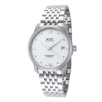 Женские часы Mido M0272081101600 Baroncelli 34 мм с автоподзаводом, серебряный