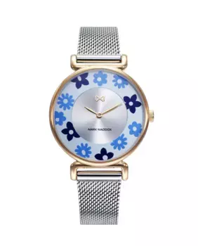 Женские часы Midtown с зеленым циферблатом и внутренним цветочным безелем Mark Maddox, серебрянный