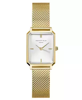 Женские часы Octagon с браслетом из золотистой нержавеющей стали, сетчатый ремешок, 24 мм Rosefield, золотой