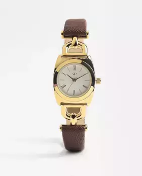 Женские часы Parfois с коричневым текстурированным ремешком, коричневый