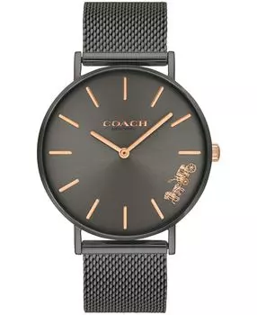 Женские часы perry с сетчатым браслетом из нержавеющей стали 36 мм COACH, серый