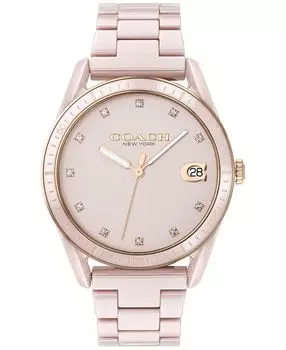 Женские часы preston blush с керамическим браслетом 36 мм COACH