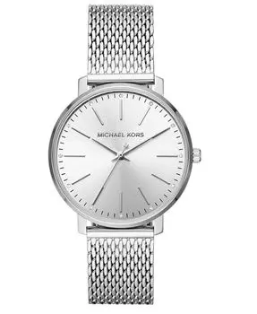 Женские часы Pyper с сетчатым браслетом из нержавеющей стали, 38 мм Michael Kors, серебро