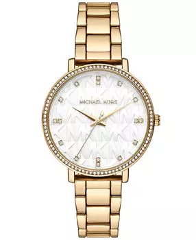 Женские часы Pyper с золотистым браслетом и тремя стрелками, 38 мм Michael Kors, золотой