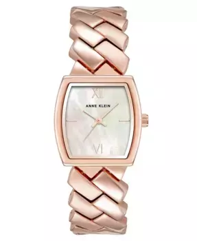 Женские часы Quartz Herringbone с браслетом из сплава под розовое золото, 26 мм Anne Klein, розовый