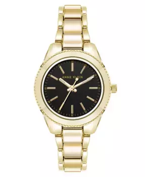 Женские часы Quartz Minimalist Contemporary с позолоченным металлическим корпусом, 32 мм Anne Klein, мультиколор