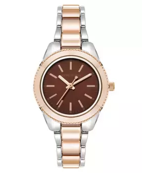 Женские часы Quartz Minimalist Contemporary Tri-Tone, металлический корпус с трехцветным покрытием, 32 мм Anne Klein, мультиколор