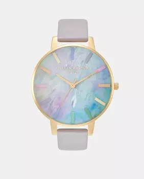 Женские часы Rainbow OB16RB30 сиреневые кожаные Olivia Burton, сиреневый