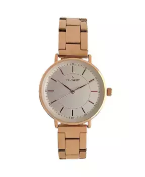 Женские часы Rose Gold 30 мм со стильным браслетом из нержавеющей стали Peugeot