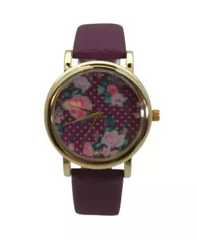 Женские часы с цветочными деталями в однотонной гамме Olivia Pratt, фиолетовый