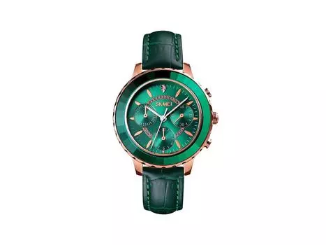 Женские часы с хронографом и кожаным ремешком Skmei, мультиколор