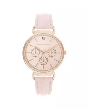 Женские часы с хронографом и румяным кожаным ремешком, 36 мм Adrienne Vittadini