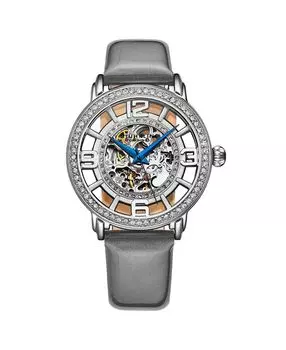 Женские часы с серым кожаным ремешком 38 мм Stuhrling, серый