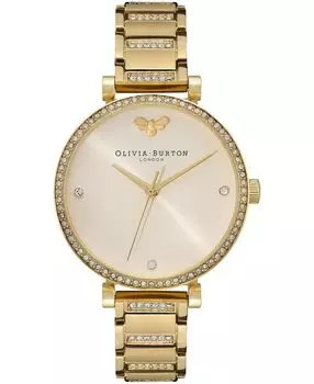 Женские часы с золотистым браслетом из нержавеющей стали с Т-образной планкой, 32 мм Olivia Burton, золотой