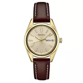 Женские часы Seiko Essential с циферблатом цвета шампанского — SUR456, коричневый