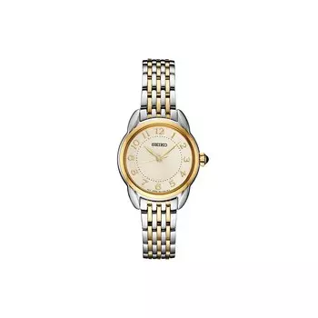 Женские часы Seiko Essentials цвета слоновой кости с двухцветным циферблатом из нержавеющей стали, цвет Silver