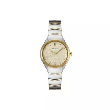 Женские часы Seiko Essentials с двухцветным циферблатом цвета шампанского из нержавеющей стали, цвет Gold Silver