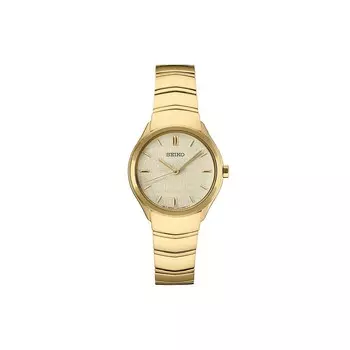 Женские часы Seiko Essentials с золотистым циферблатом из нержавеющей стали, золотой