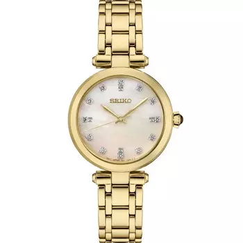 Женские часы Seiko из нержавеющей стали с перламутровым циферблатом — SRZ536, золотой