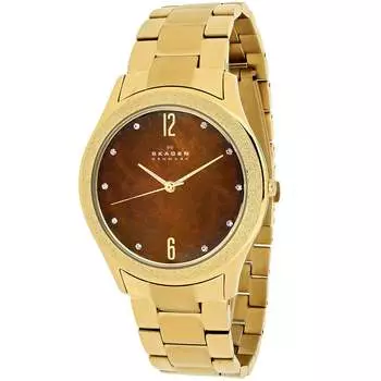Женские часы Skagen Brown MOP с циферблатом