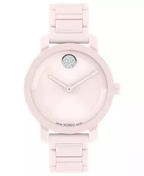 Женские часы Swiss Bold Evolution 2.0 Blush с керамическим браслетом, 34 мм Movado, розовый