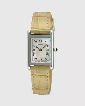 Женские часы SWR095P1 с кожаным и бежевым ремешком Seiko, коричневый