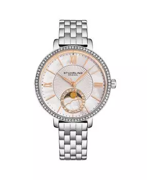 Женские часы Symphony, серебристая нержавеющая сталь, серебристый циферблат, круглые часы 42 мм Stuhrling