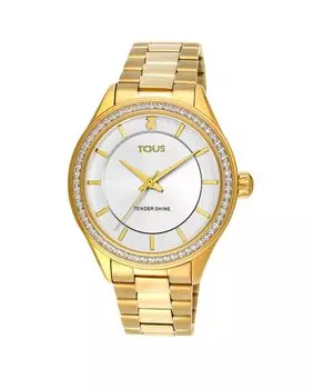 Женские часы Tender Shine из золотой IP-стали с фианитами Tous, золотой