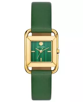 Женские часы The Miller с квадратным зеленым кожаным ремешком, 24 мм Tory Burch, зеленый