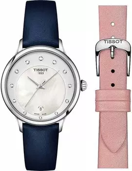 Женские часы Tissot 33 мм с синим кварцевым механизмом T1332101611600