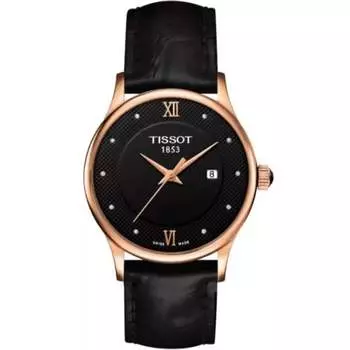 Женские часы Tissot T-Gold с черным циферблатом
