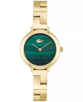 Женские часы Tivoli с золотистым браслетом из нержавеющей стали, 28 мм Lacoste, зеленый